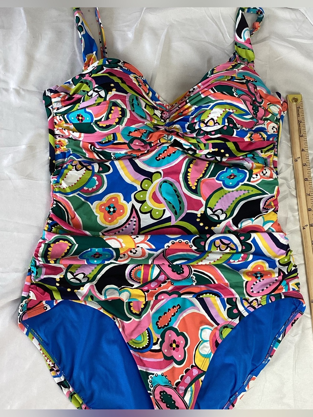 GO FOR BOLD Paisley One-Piece Swimsuit SHIRRED